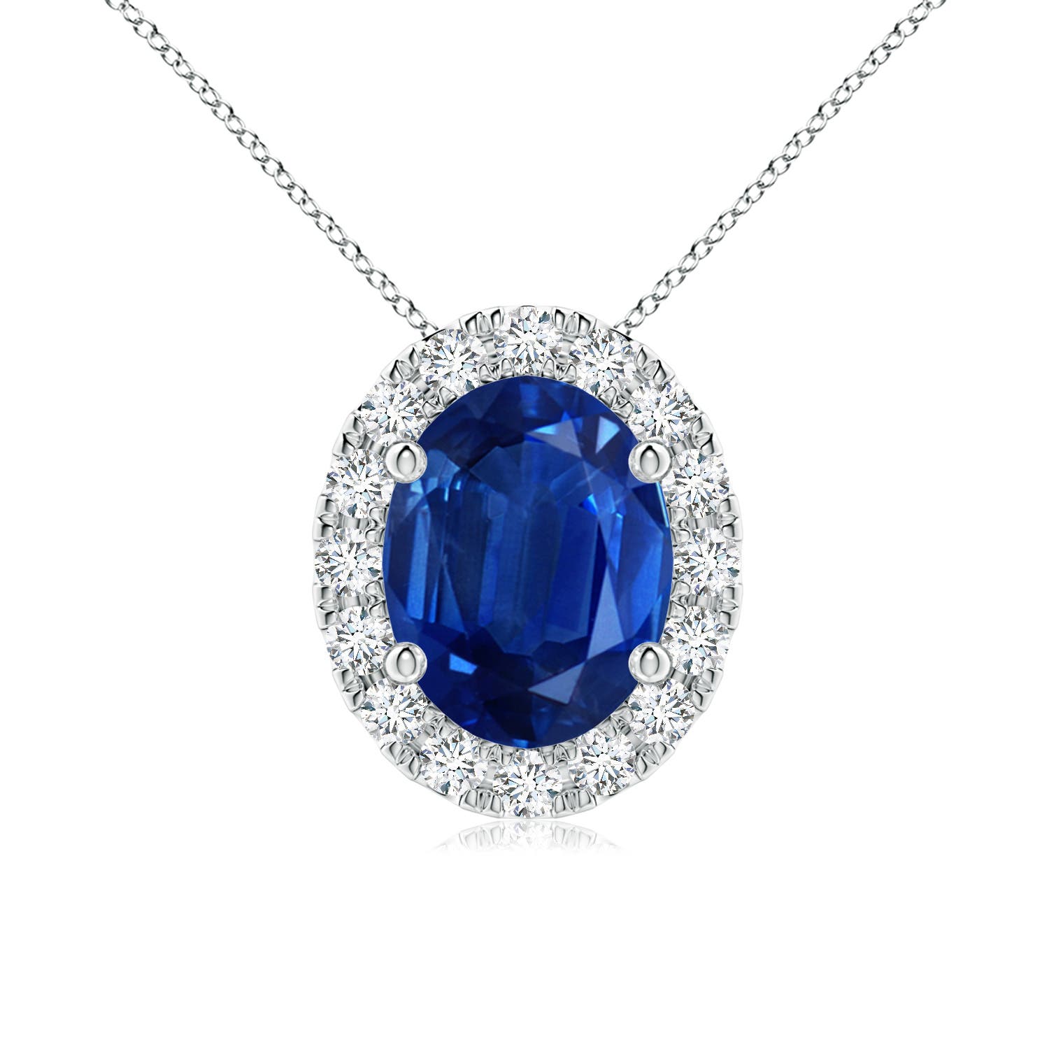 AAA - Blue Sapphire / 2.46 CT / 18 KT White Gold