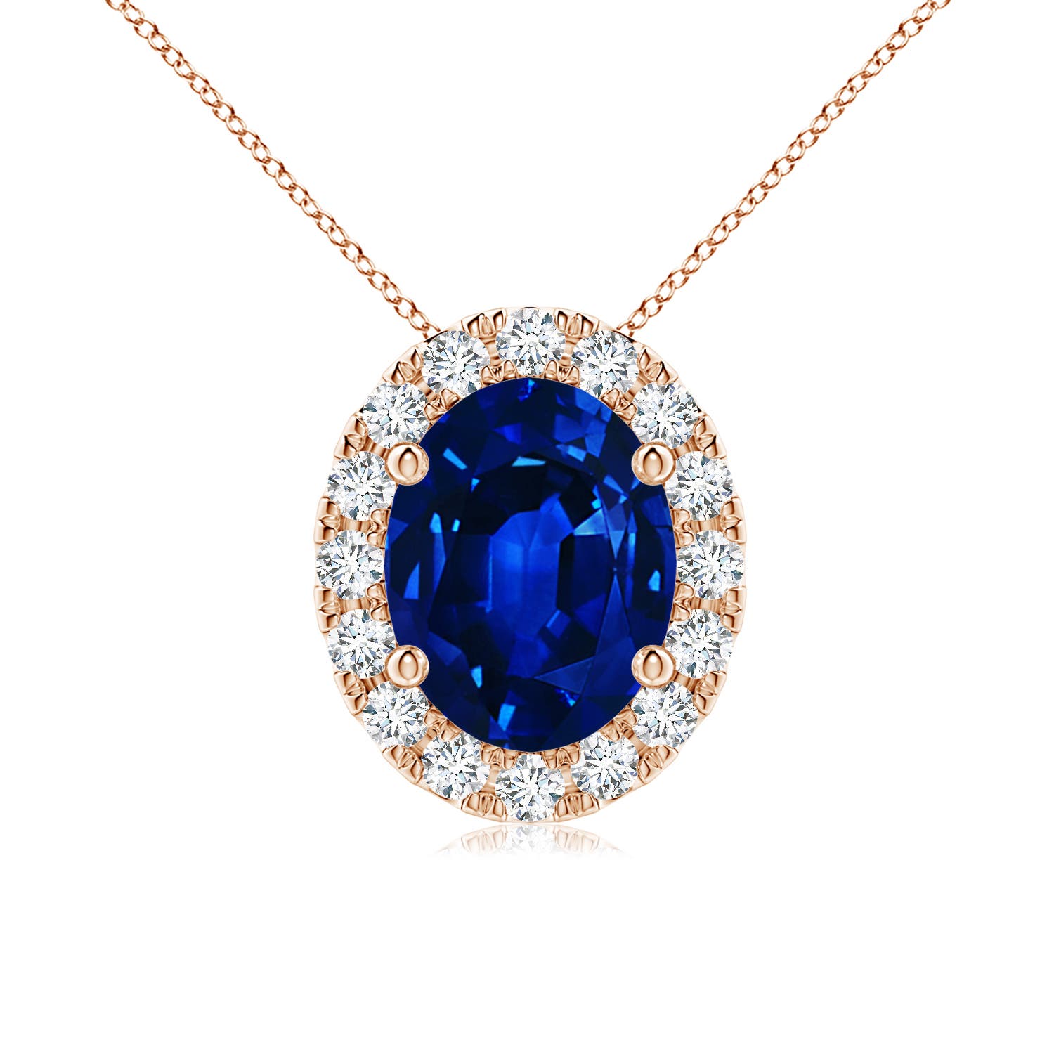 AAAA - Blue Sapphire / 2.46 CT / 18 KT Rose Gold