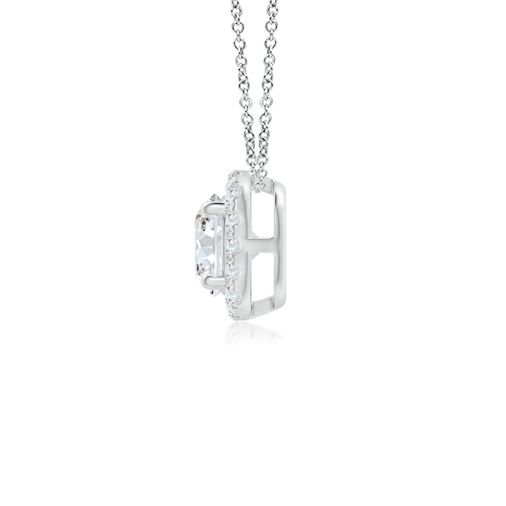 6.5mm GVS2 Round Diamond Cushion Halo Pendant in P950 Platinum - side_1