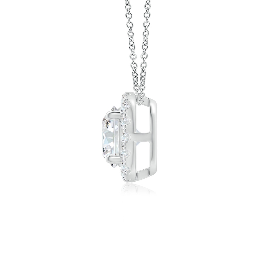 7.2mm GVS2 Round Diamond Cushion Halo Pendant in White Gold side-1