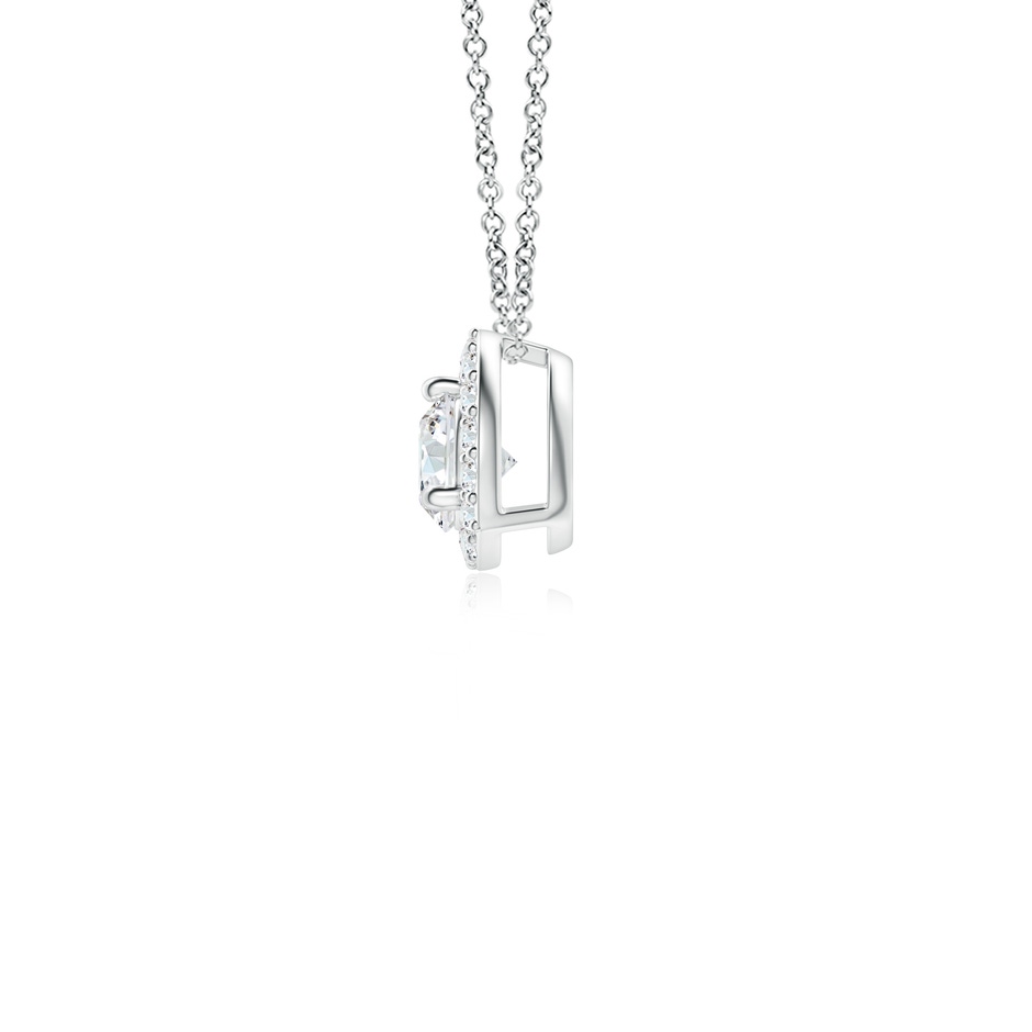4.1mm GVS2 Round Diamond Trillion Halo Pendant in P950 Platinum side-1