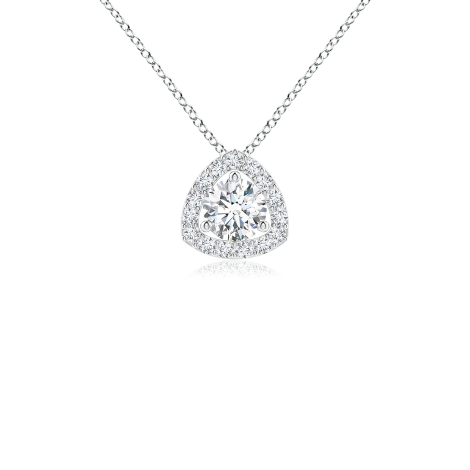 4.1mm GVS2 Round Diamond Trillion Halo Pendant in White Gold 