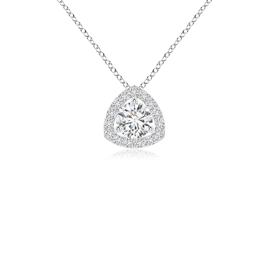 4.1mm HSI2 Round Diamond Trillion Halo Pendant in White Gold 