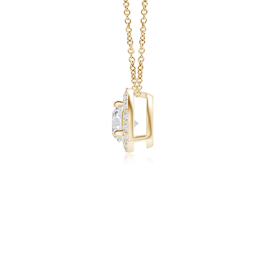 4.1mm HSI2 Round Diamond Trillion Halo Pendant in Yellow Gold side-1
