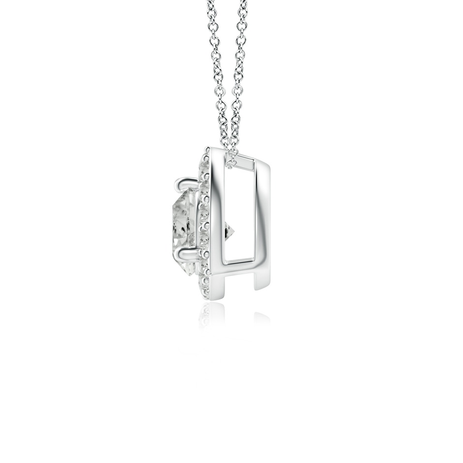 5.7mm KI3 Round Diamond Trillion Halo Pendant in White Gold side-1
