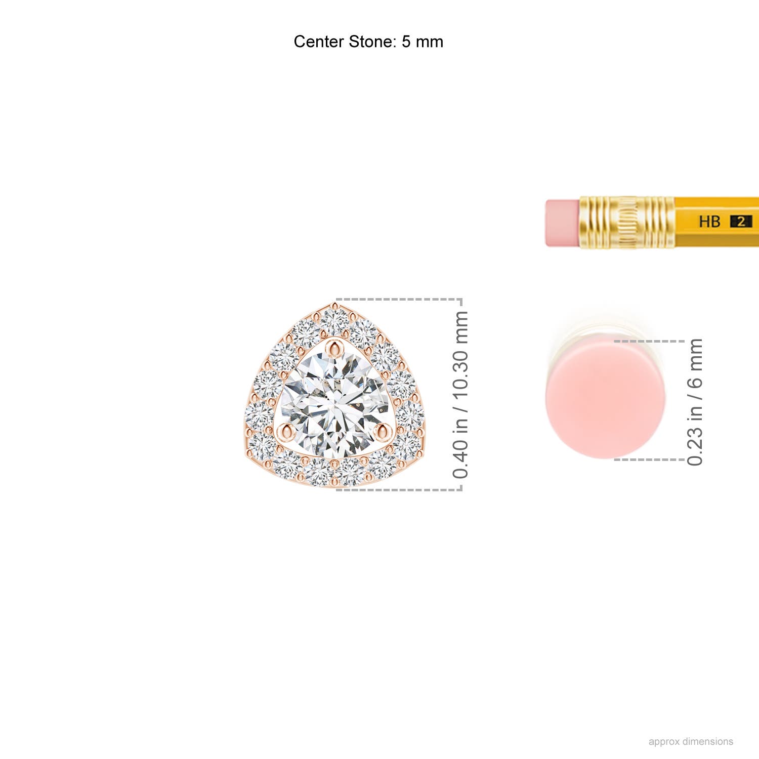 H, SI2 / 0.68 CT / 14 KT Rose Gold