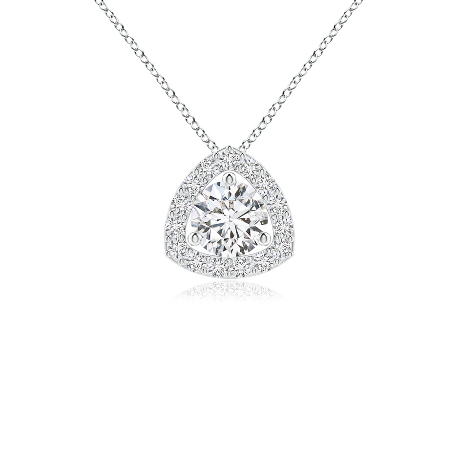 5mm HSI2 Round Diamond Trillion Halo Pendant in White Gold 