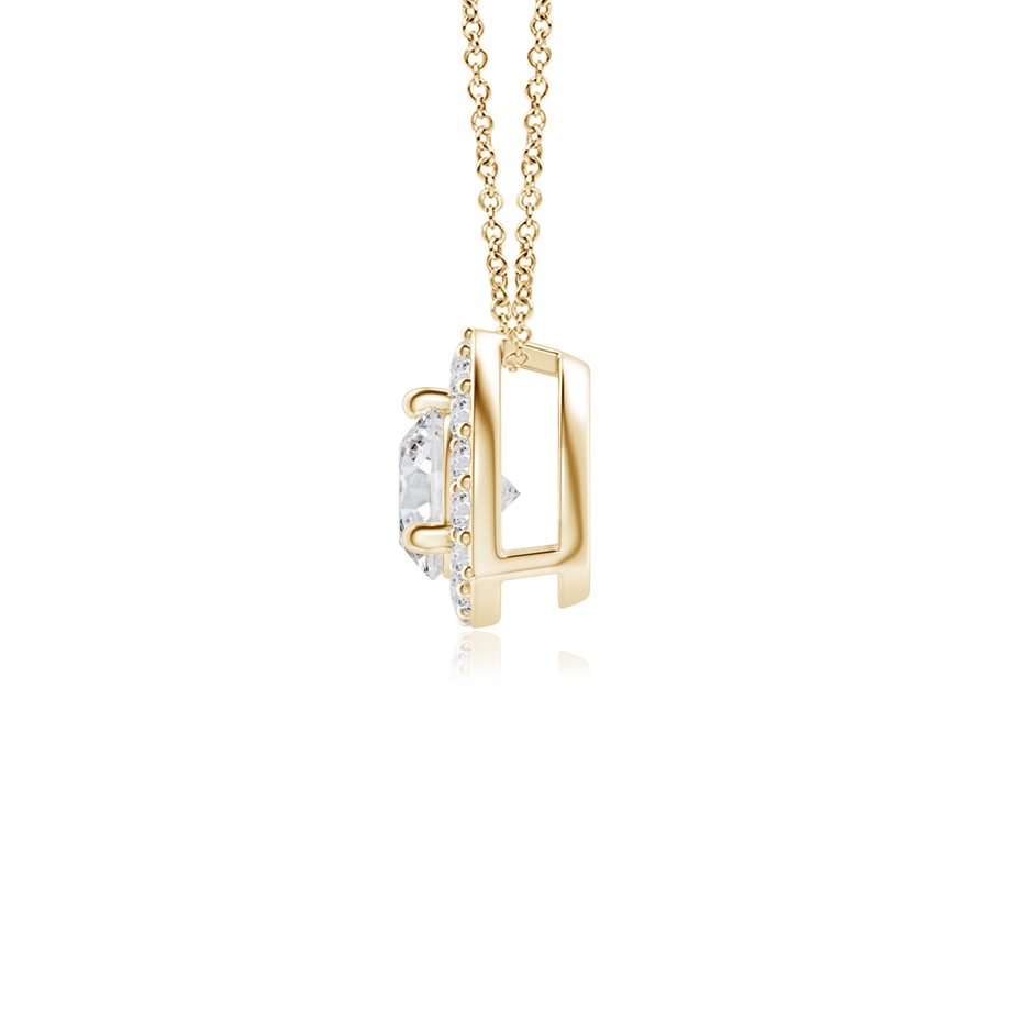 5mm HSI2 Round Diamond Trillion Halo Pendant in Yellow Gold side-1