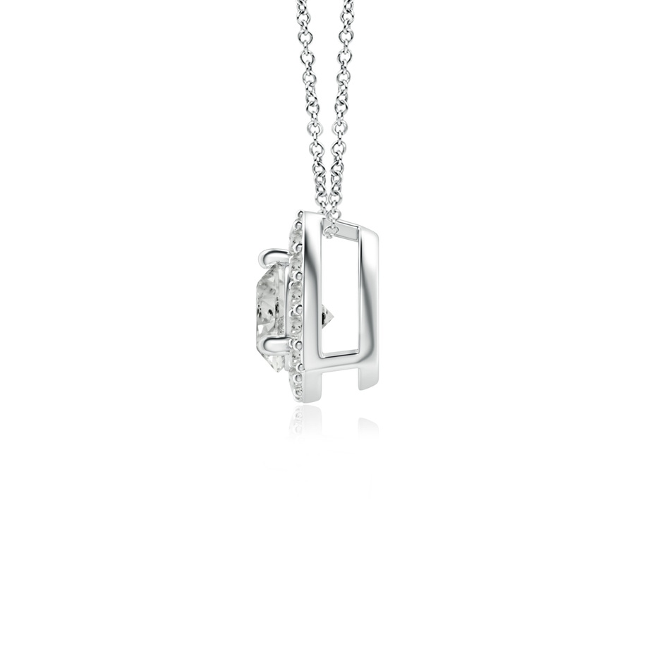 5mm KI3 Round Diamond Trillion Halo Pendant in White Gold side-1