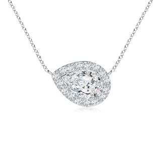 7x5mm GVS2 Sideways Pear-Shaped Diamond Halo Pendant in P950 Platinum