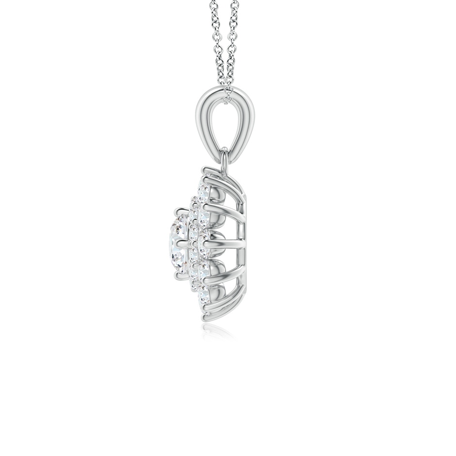 4.5mm GVS2 Floral Double Halo Diamond Pendant in White Gold Side-1