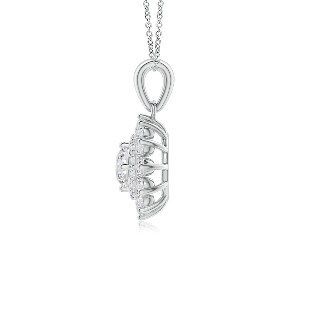 4.5mm HSI2 Floral Double Halo Diamond Pendant in White Gold - side_1