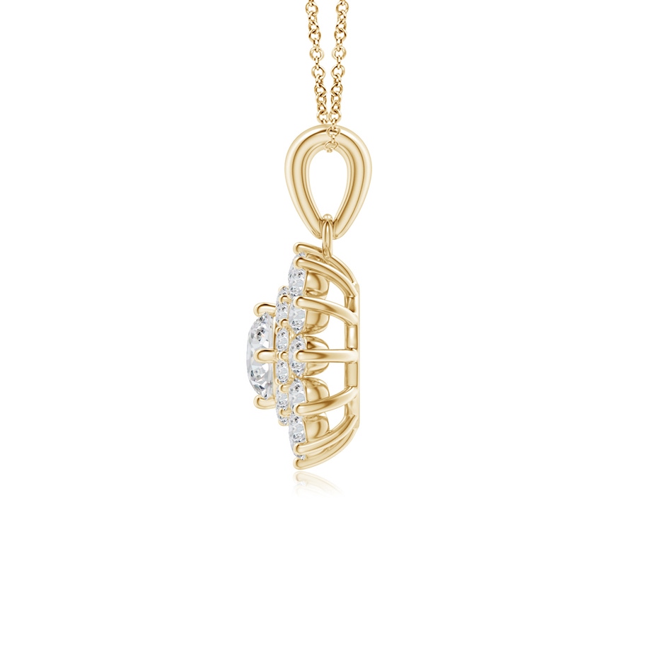 4.5mm HSI2 Floral Double Halo Diamond Pendant in Yellow Gold side-1