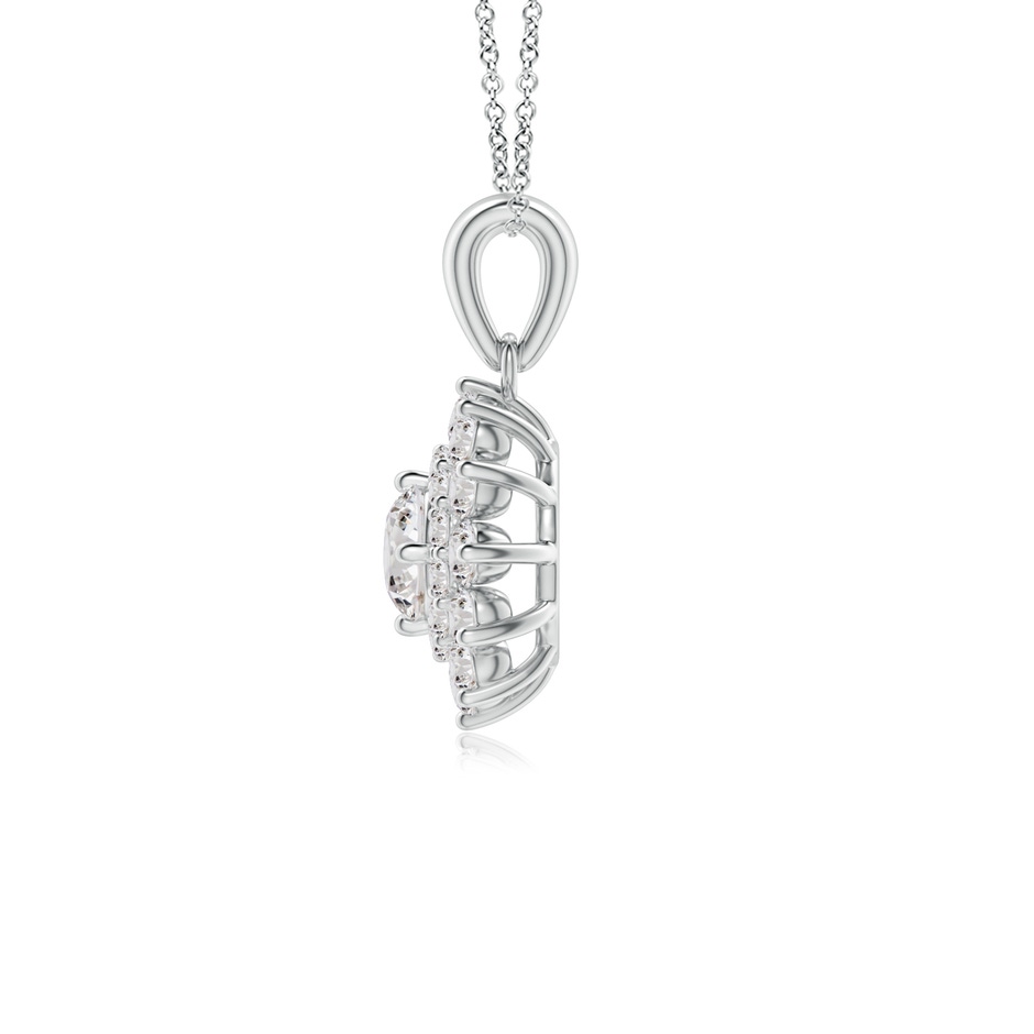 4.5mm IJI1I2 Floral Double Halo Diamond Pendant in White Gold side-1