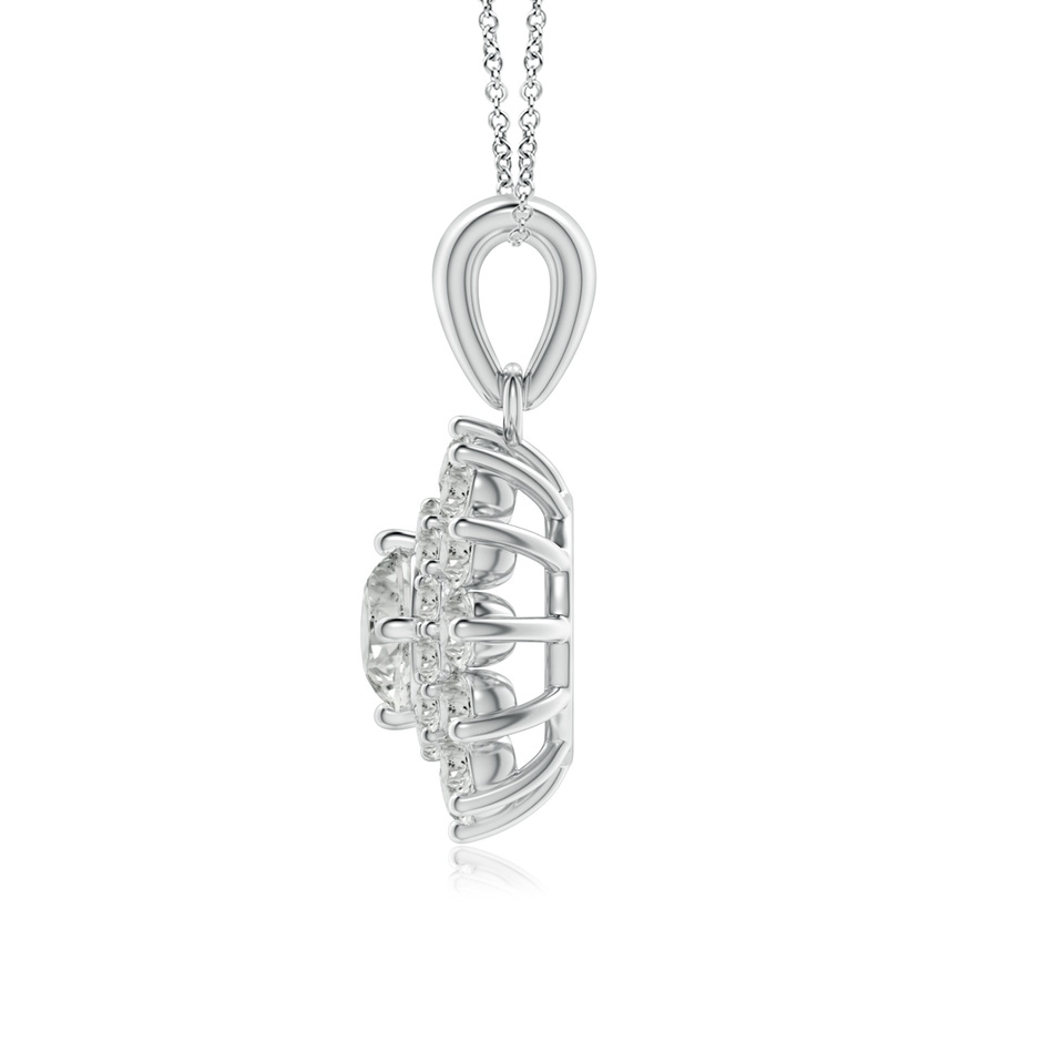 5.4mm KI3 Floral Double Halo Diamond Pendant in White Gold side-1