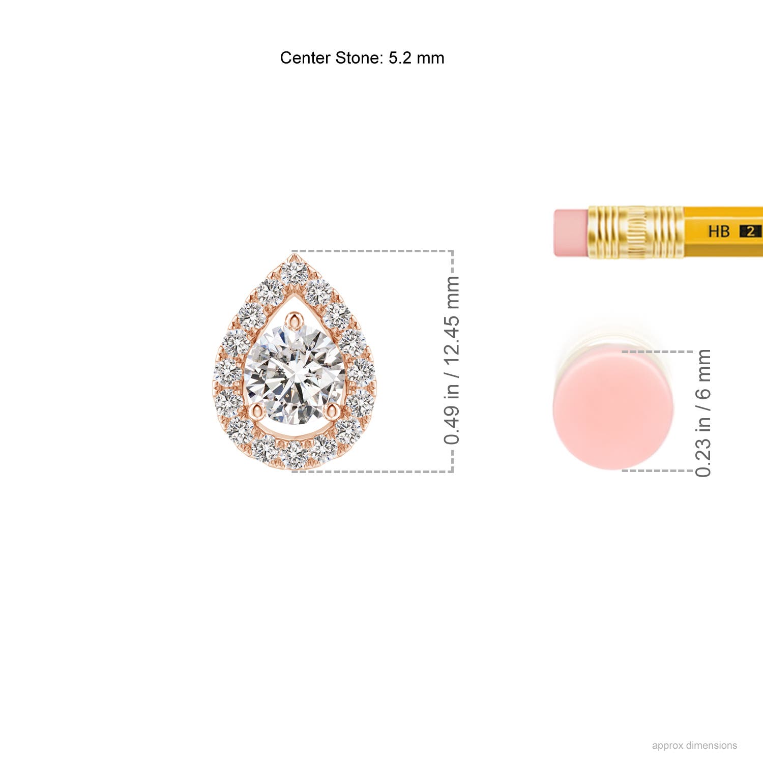 I-J, I1-I2 / 0.74 CT / 14 KT Rose Gold