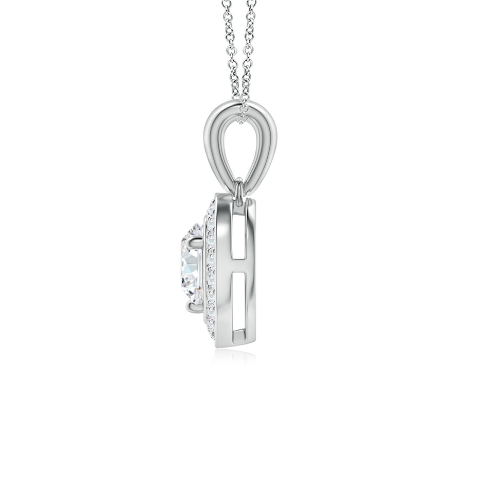 5.4mm GVS2 Round Diamond Pendant with Heart-Shaped Halo in White Gold side-1