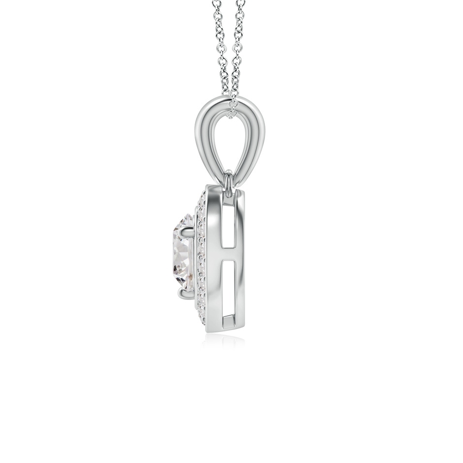 5.4mm IJI1I2 Round Diamond Pendant with Heart-Shaped Halo in White Gold side-1