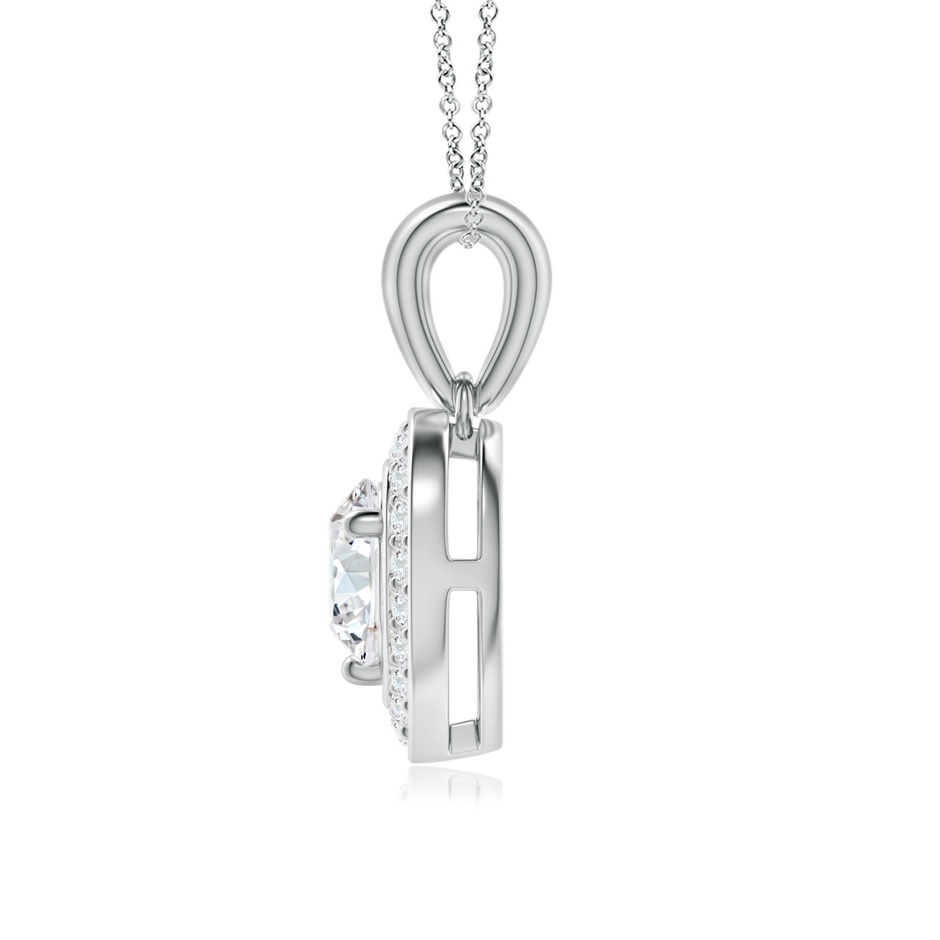 6.5mm GVS2 Round Diamond Pendant with Heart-Shaped Halo in White Gold side-1