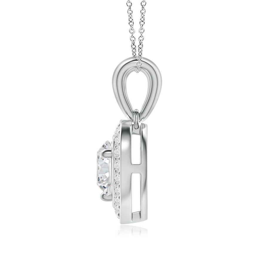 6.5mm HSI2 Round Diamond Pendant with Heart-Shaped Halo in White Gold side-1