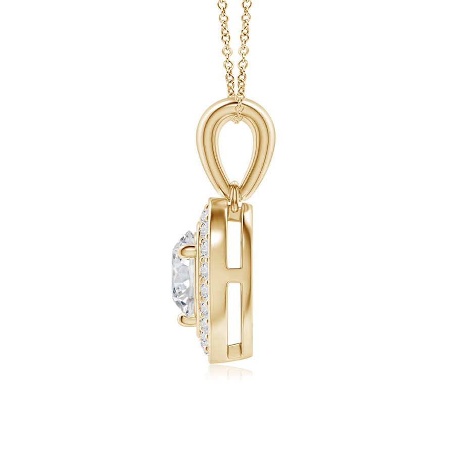 6mm HSI2 Round Diamond Pendant with Heart-Shaped Halo in Yellow Gold side-1