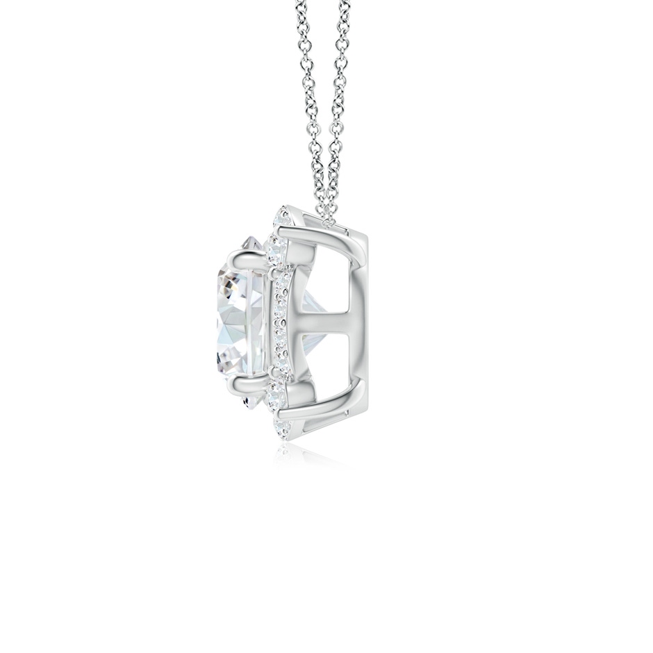 5.5mm GVS2 Floating Round Diamond Quatrefoil Halo Pendant in White Gold side-1