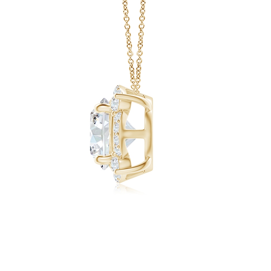 5.5mm GVS2 Floating Round Diamond Quatrefoil Halo Pendant in Yellow Gold side-1