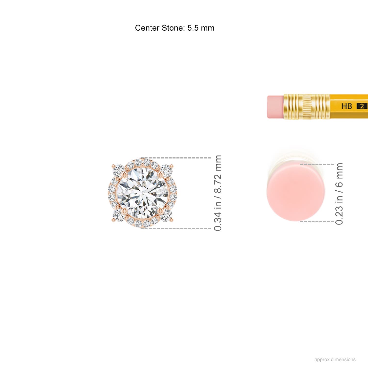 H, SI2 / 0.75 CT / 14 KT Rose Gold