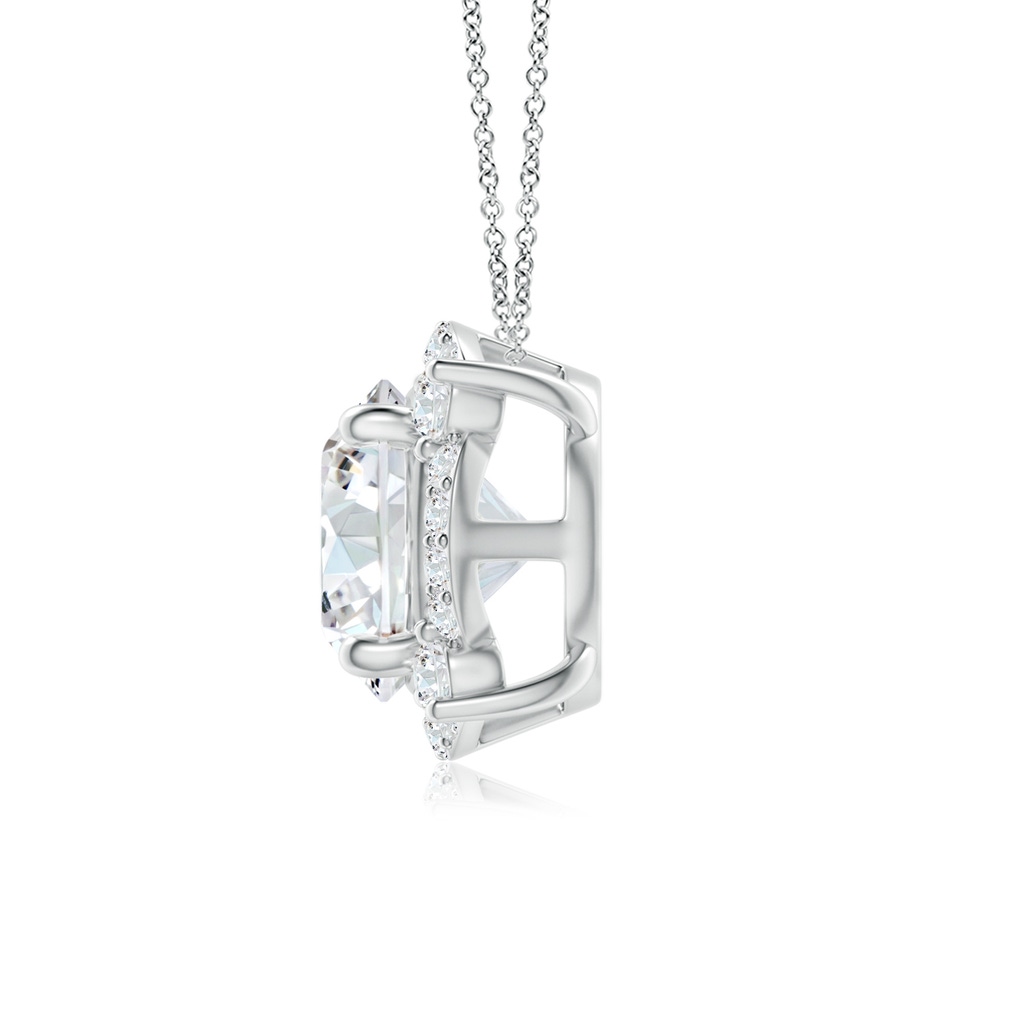 6.4mm GVS2 Floating Round Diamond Quatrefoil Halo Pendant in White Gold - side_1