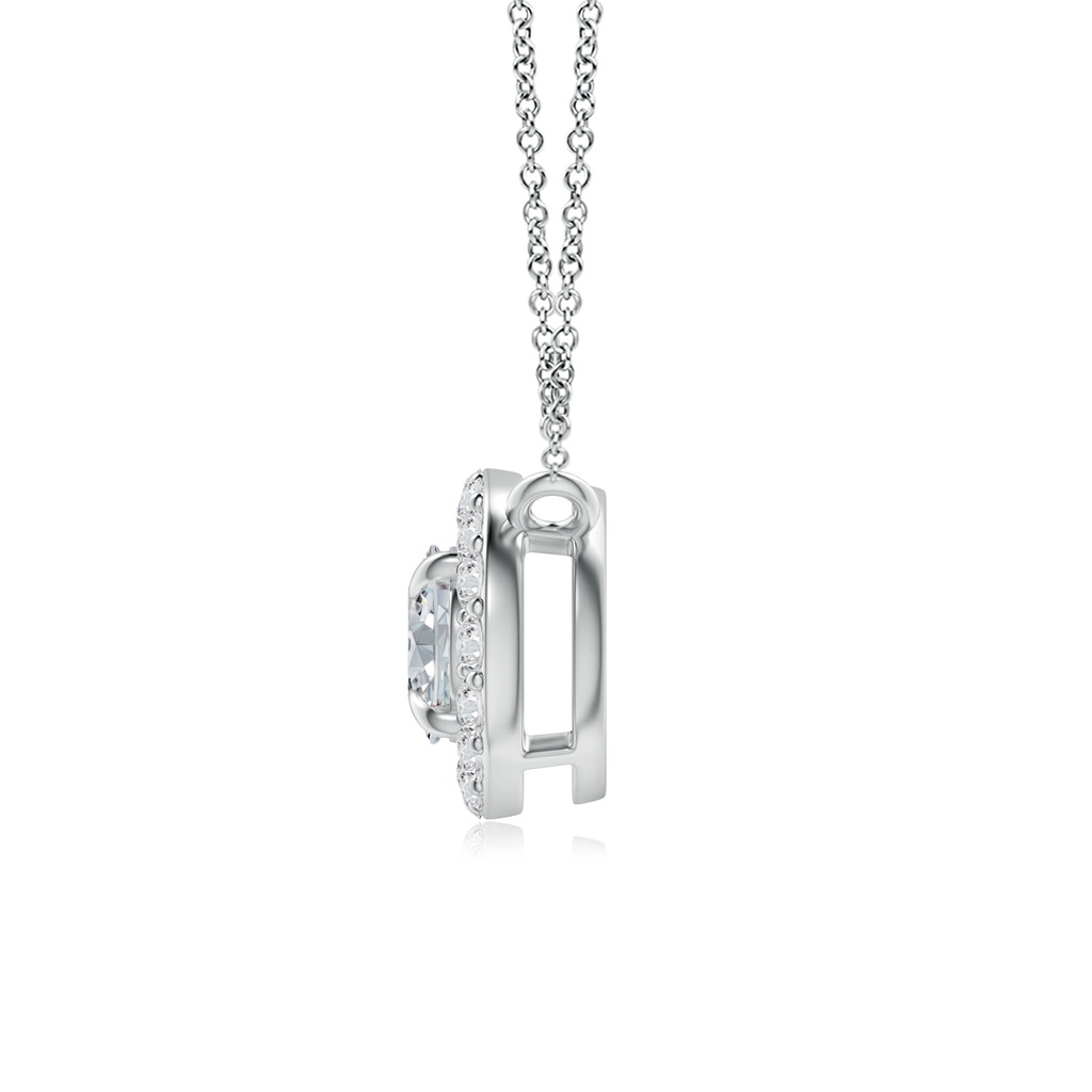 6x4mm HSI2 Floating Oval Diamond Halo Pendant in White Gold - side_1