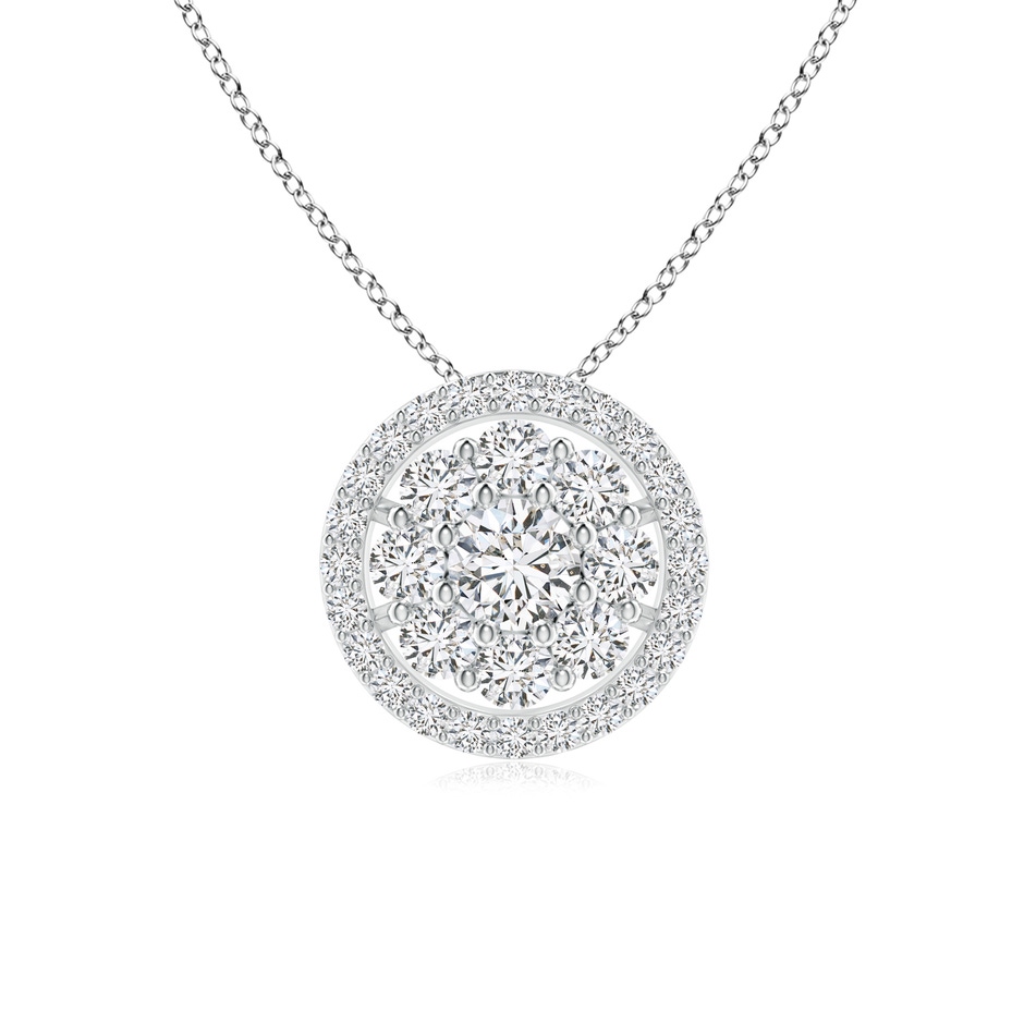 3.8mm HSI2 Classic Round Cluster Diamond Pendant in White Gold 