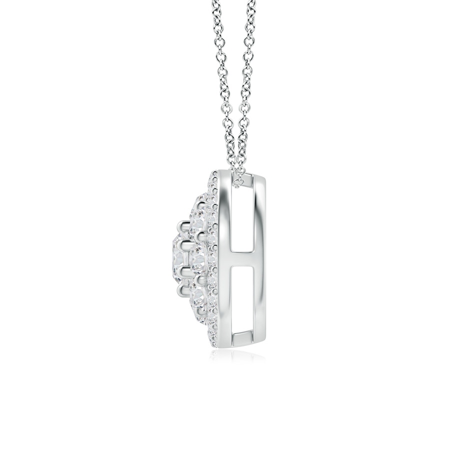 3.8mm HSI2 Classic Round Cluster Diamond Pendant in White Gold side-1