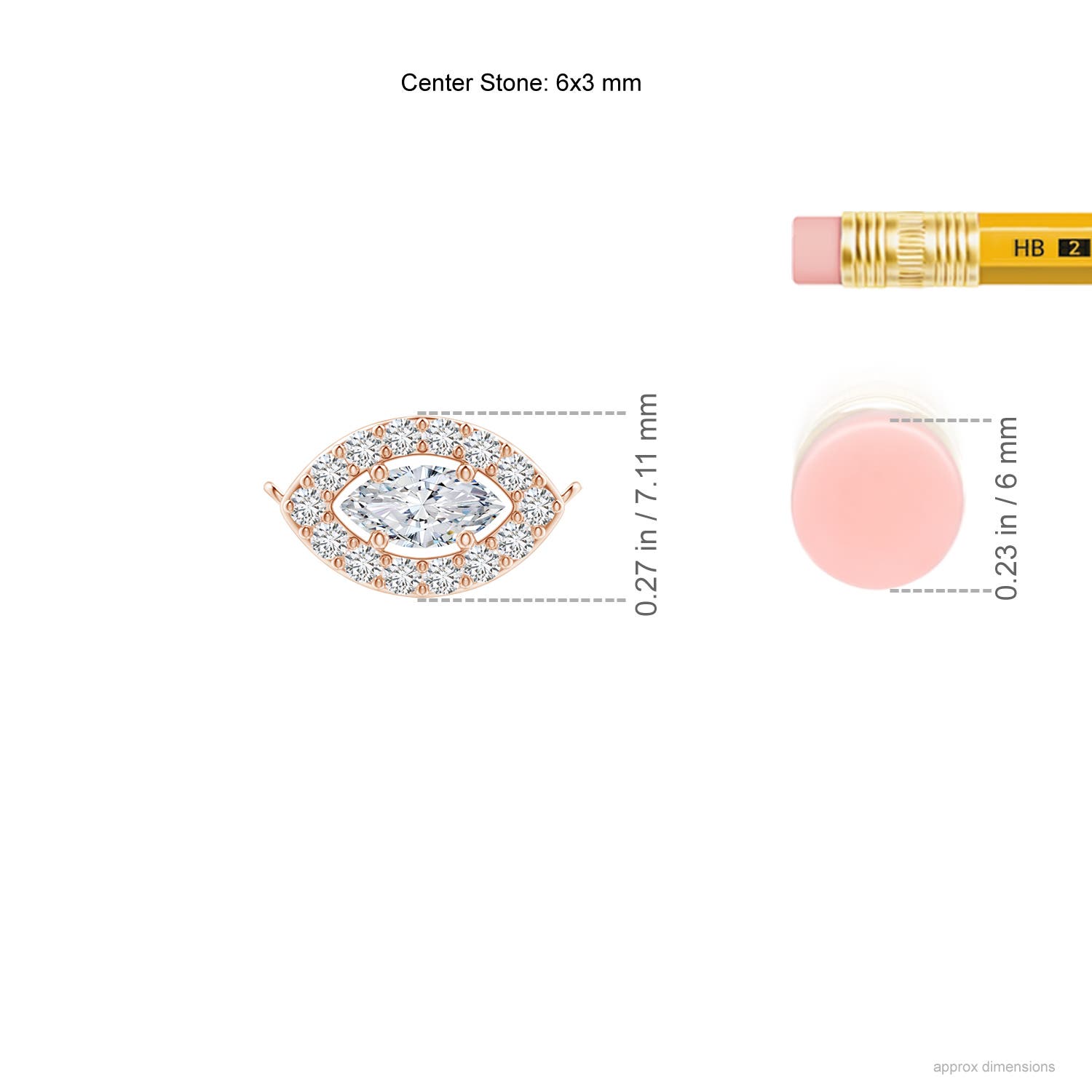 H, SI2 / 0.39 CT / 14 KT Rose Gold