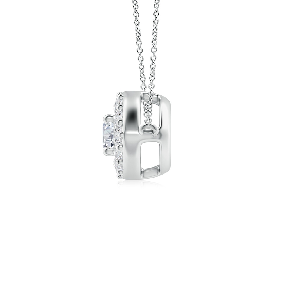 6x3mm HSI2 Floating East-West Marquise Diamond Halo Pendant in White Gold Side-1