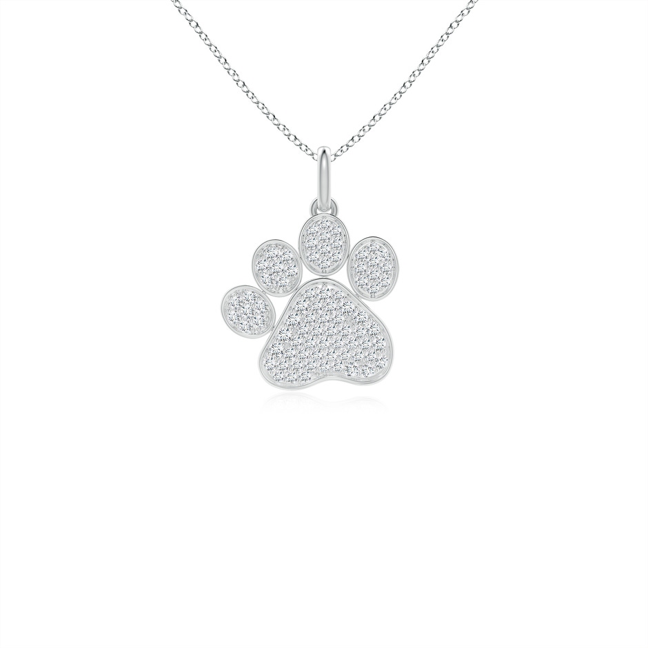 1.1mm GVS2 Pave-Set Diamond Paw Pendant in White Gold 