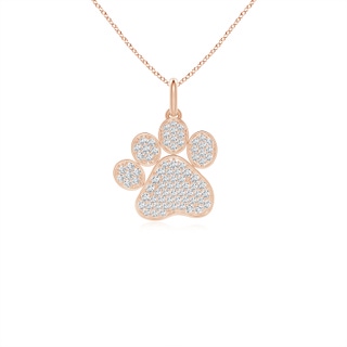 1.2mm GVS2 Pave-Set Diamond Paw Pendant in 18K Rose Gold