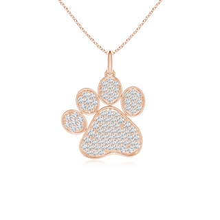 1.6mm GVS2 Pave-Set Diamond Paw Pendant in 18K Rose Gold