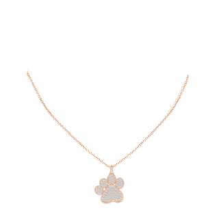 18k rose gold paw necklace discount