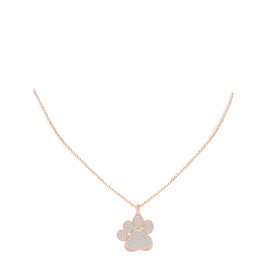 1.6mm GVS2 Pave-Set Diamond Paw Pendant in 18K Rose Gold pen