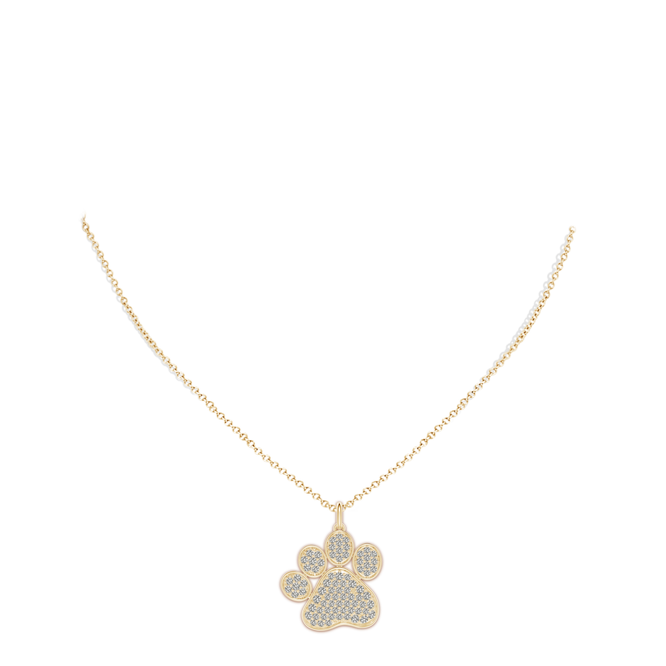 1.9mm KI3 Pave-Set Diamond Paw Pendant in Yellow Gold pen