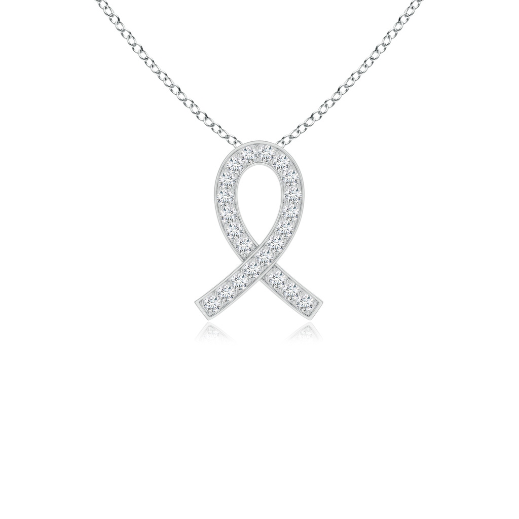 1.6mm GVS2 Pave-Set Diamond Awareness Ribbon Pendant in P950 Platinum