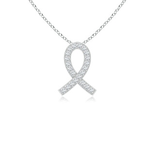 1.6mm GVS2 Pave-Set Diamond Awareness Ribbon Pendant in P950 Platinum