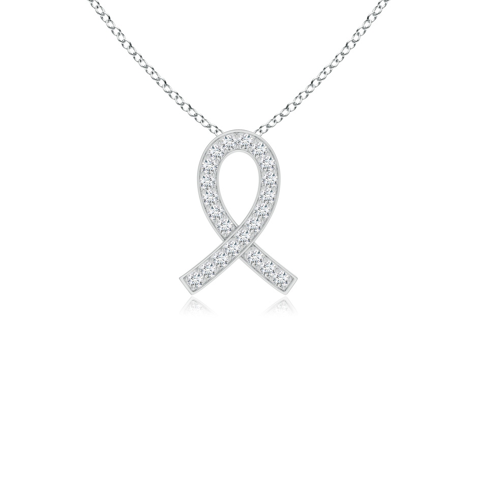 1.6mm GVS2 Pave-Set Diamond Awareness Ribbon Pendant in P950 Platinum 