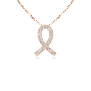 1.6mm HSI2 Pave-Set Diamond Awareness Ribbon Pendant in Rose Gold