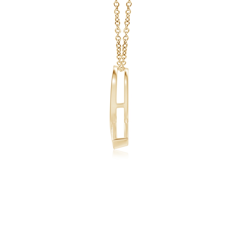 1.6mm HSI2 Pave-Set Diamond Awareness Ribbon Pendant in Yellow Gold - side 199