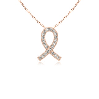 1.6mm KI3 Pave-Set Diamond Awareness Ribbon Pendant in Rose Gold