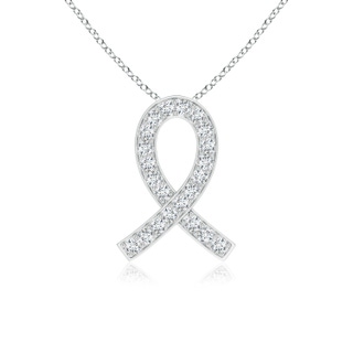 2.2mm GVS2 Pave-Set Diamond Awareness Ribbon Pendant in P950 Platinum