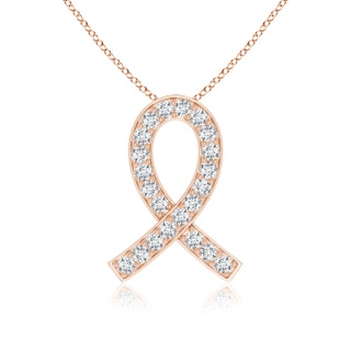 2.5mm GVS2 Pave-Set Diamond Awareness Ribbon Pendant in 18K Rose Gold