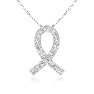 2.5mm GVS2 Pave-Set Diamond Awareness Ribbon Pendant in P950 Platinum