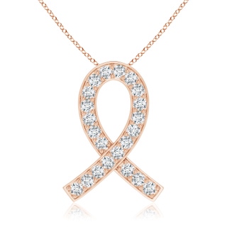 2.9mm GVS2 Pave-Set Diamond Awareness Ribbon Pendant in 18K Rose Gold